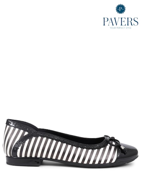 Pavers Patterned Ballet Black Flats (E04518) | € 24