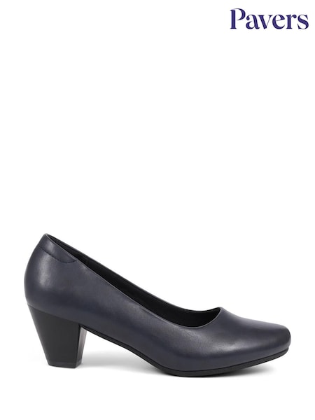 modra - Pavers Heeled Court Black Shoes (E04524) | € 46