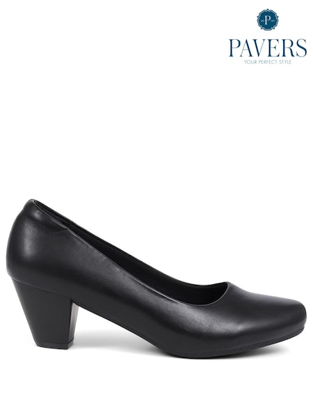 črna - Pavers Heeled Court Black Shoes (E04525) | € 46