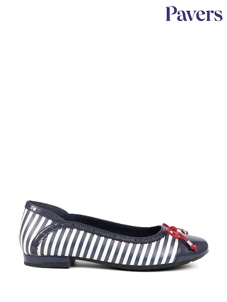 Pavers Blue Patterned Ballet Flats (E04534) | €55
