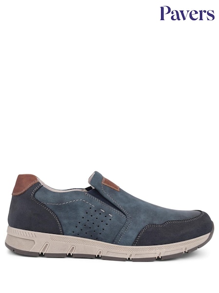 Pavers Blue Pavers Wide Fit Slip-Ons Trainers (E04540) | €53