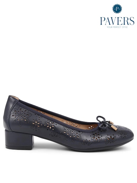 Pavers Blue Cut Out Detail Court Shoes (E04542) | €21.50