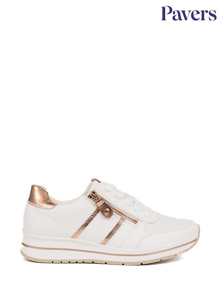 Pavers White Accent Trainers (E04551) | €44
