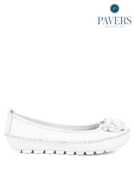 Pavers Blue Floral Leather Ballet Pumps (E04561) | € 29