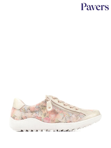 Kultainen/kullanvärinen - Pavers Blue Floral Lace-up Trainers (E04562) | €55