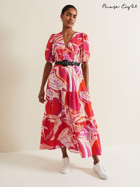 Phase Eight Red Tilda Midi Dress (E04570) | €83
