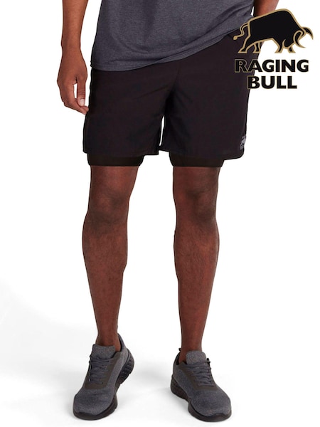 Raging Bull Performance 2-In-1 Black Shorts (E04584) | €59