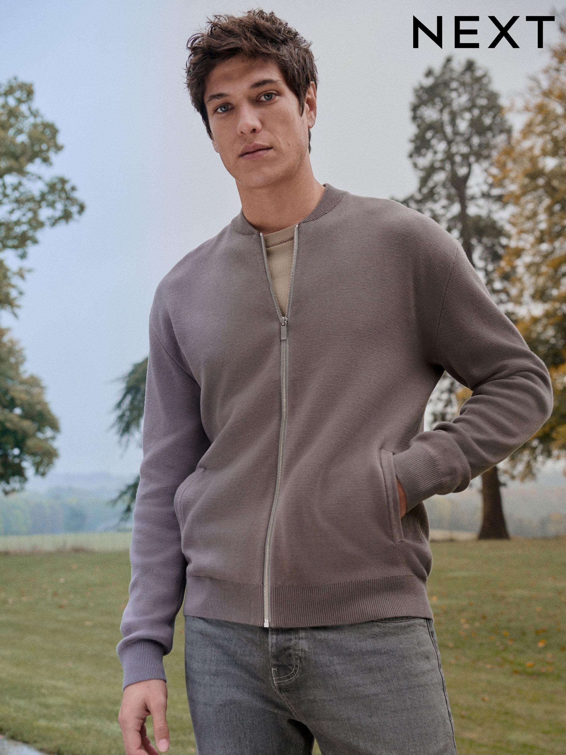 Men s Cardigans Chunky Shawl Zip Up Cardigans Next