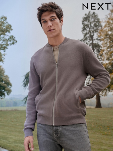 Nevtralno - Regular Fit 100% Cotton Knitted Bomber Jacket (E04628) | € 33