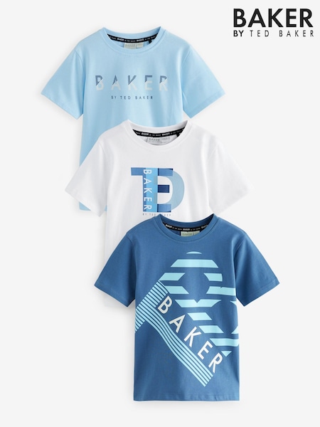 Azul/blanco - Baker by Ted Baker Graphic Print T-Shirts 3 Pack (E04634) | 42 € - 51 €