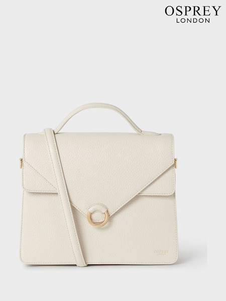أبيض - OSPREY LONDON The Harper Leather Grab Bag (E04661) | ‏1,019 د.إ.‏