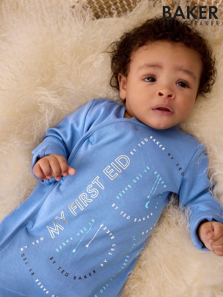 Baker by Ted Baker Blue Eid 100% Cotton Sleepsuit (E04670) | AED120