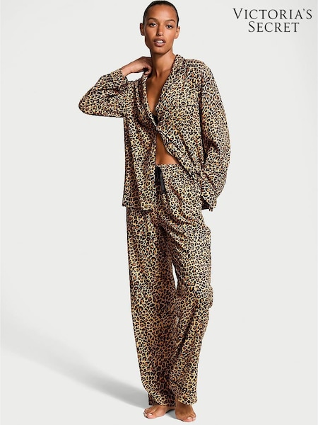 Victoria's Secret New Glam Leo Flannel Long Pyjama Set (E04692) | €33