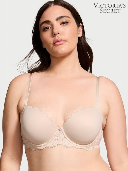 Victoria's Secret Marzipan Nude Lace Trim Lightly Lined Demi Bra (E04695) | €52 - €53