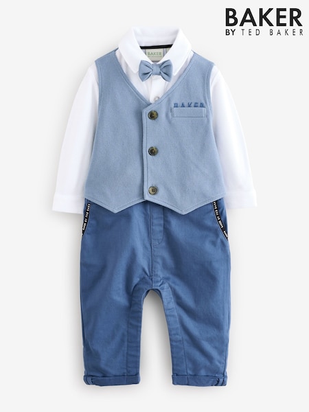 Baker by Ted Baker Blue Smart Mockable Romper (E04746) | €32 - €34