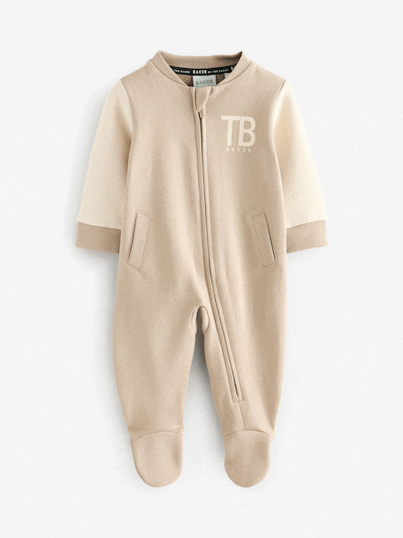 Baker by Ted Baker Stone Varsity 100% Cotton All-In-One (E04767) | ₪151 - ₪166