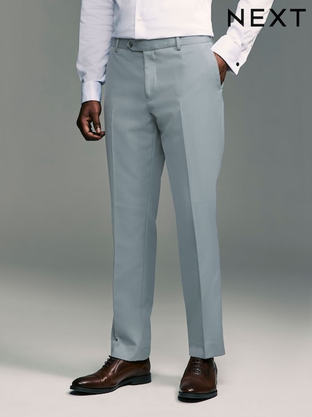Light Blue Tailored Fit Textured Suit Trousers (E04816) | 173 QAR
