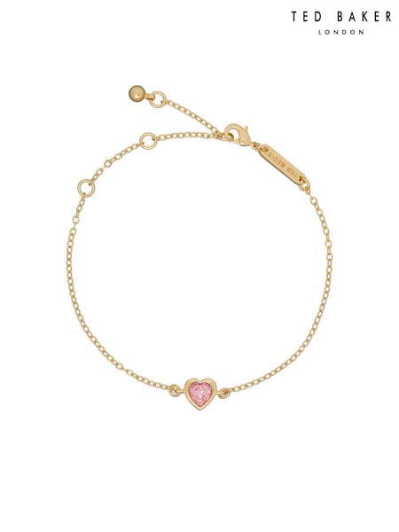 Ted Baker Gold/Pink HANSAA: Crystal Heart Adjustable Bracelet (E04949) | €18
