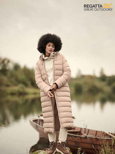 Regatta Natural Shower Resistant Elender Long Padded Coat (E04960) | ₪302