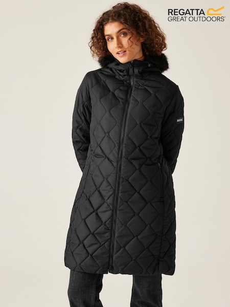 Negru - Jachetă parka izolată Fritha III Regatta rezistentă la apă (E04963) | 250 LEI