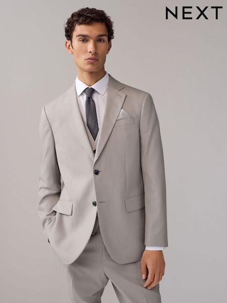 Neutral Regular Fit Textured Suit Jacket (E05002) | R$ 615