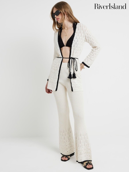 River Island 100% Cotton Tipped Crochet Cardigan (E05097) | 31 €