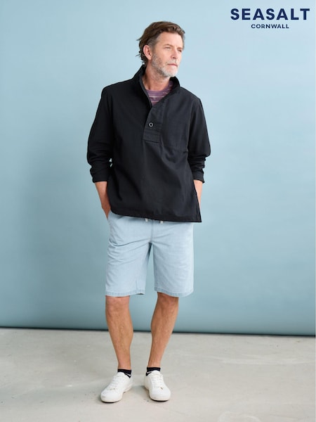 Seasalt Cornwall Blue Mens Weaverman 100% Cotton Shorts (E05164) | €38
