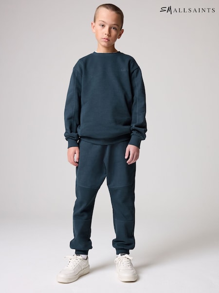 smALLSAINTS Boys Waffle Panel Crew 100% Cotton Sweatshirt and Joggers Set (E05319) | €55 - €59