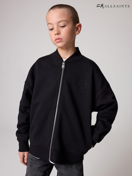 smALLSAINTS Black Boys Tierra Rocco Sweat Bomber 100% Cotton Jacket (E05327) | ₪201 - ₪221
