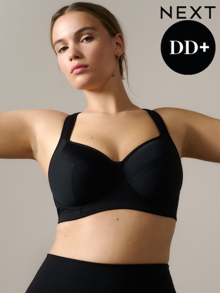 Musta - Non Pad Full Cup High Impact Sports Bra Dd+ (E05511) | €39