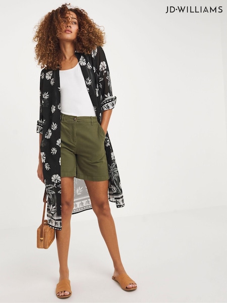 JD Williams Printed Longline Shirt With Side Splits (E05516) | 125 LEI