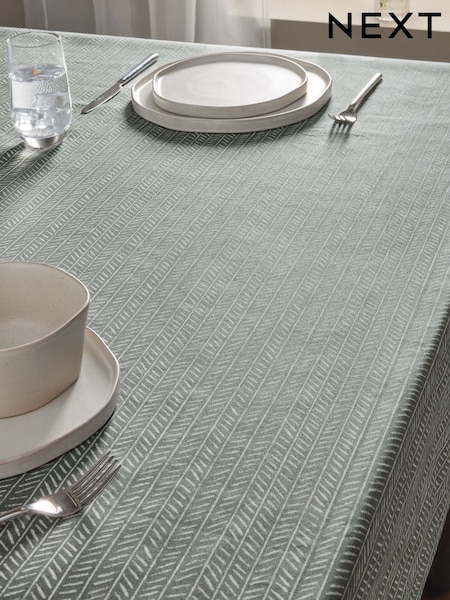 Charcoal Grey Chevron Wipe Clean Tablecloth (E05561) | $39 - $52