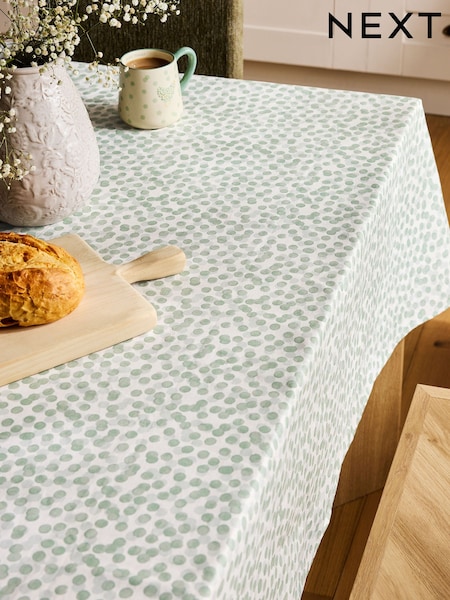 Sage Green Spot Wipe Clean Tablecloth (E05562) | $39 - $52