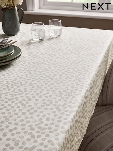 Grey Spot Wipe Clean Tablecloth (E05564) | €30 - €40