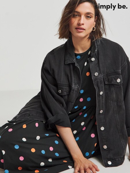 Simply Be Spot Print Supersoft Pocket Midi Dress (E05578) | €32