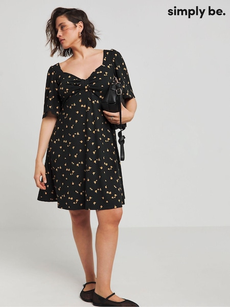 Simply Be Supersoft Knot Front Skater Dress (E05581) | €41