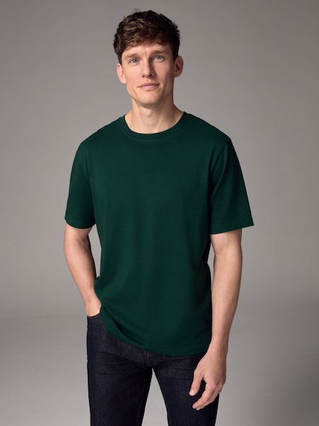 Bottle Green Regular Fit Essential Crew Neck Cotton T-Shirt (E05628) | €9