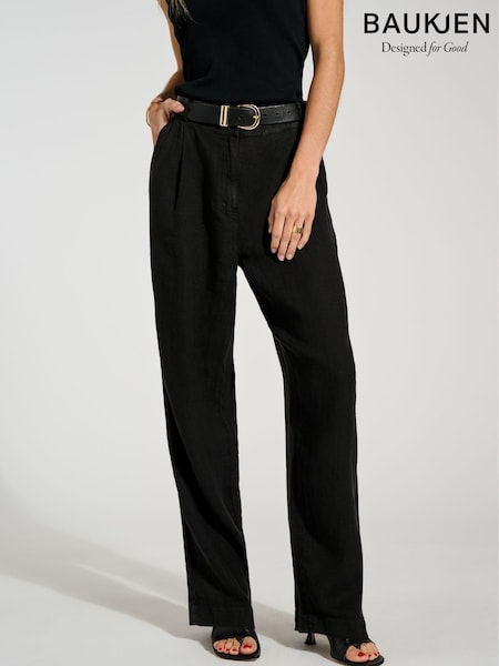 Baukjen Regine 100% Linen Black Trousers (E05637) | 80 €