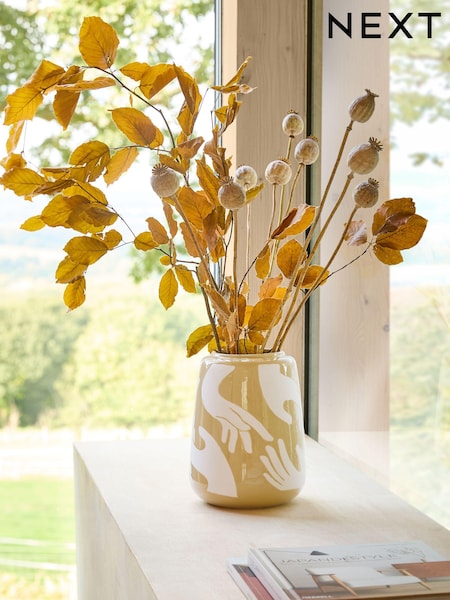 Abstract Ceramic Hand Printed Vase (E05687) | kr320