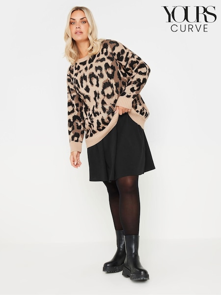 Yours Curve 6 Panel Flippy Short Skirt (E05774) | ‏111‏₪