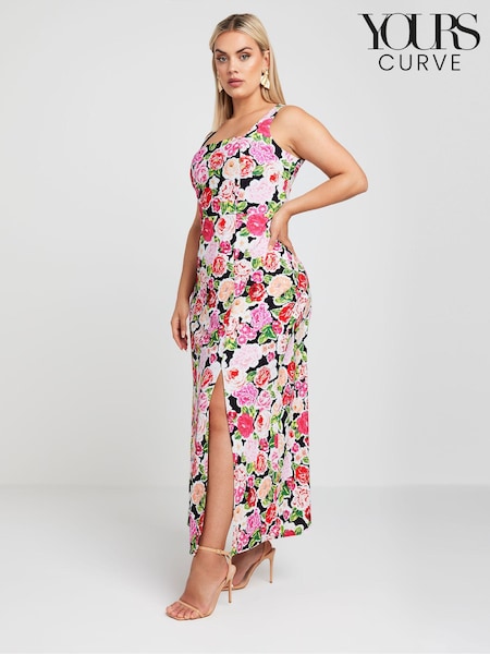 Yours Curve LIMITED COLLECTION Floral Print Square Neck Maxi Dress (E05786) | €54