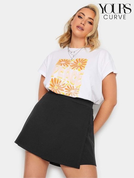 Yours Curve Black Scuba Skort (E05800) | €31