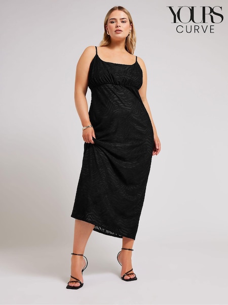 Yours Curve Animal Stretch Jacquard Slip Dress (E05804) | €66