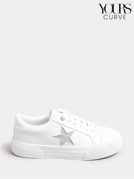 Yours Curve Extra Wide Fit Star Trainers (E05835) | 253 LEI