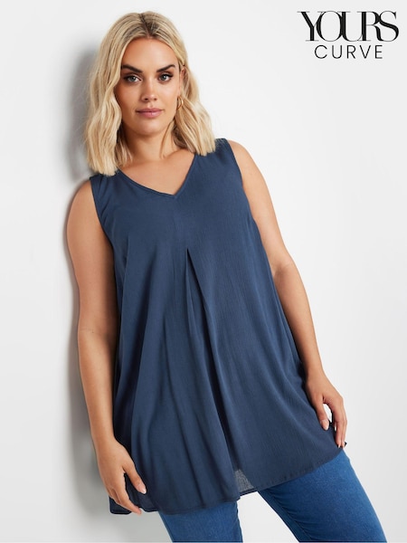 Yours Curve Blue Pleated Front Vest (E05862) | €26