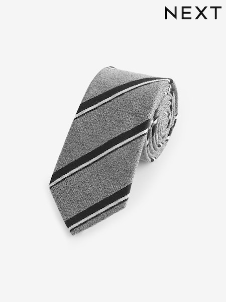 Grey Stripe Silk Design Tie (E05916) | R$ 210