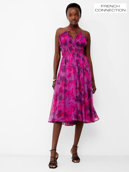 French Connection Pink Arla Hallie Crinkle Dress (E05959) | ₪498