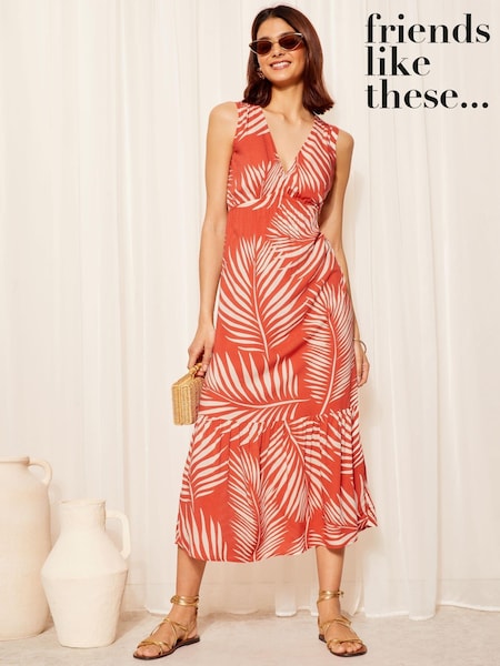 Friends Like These Strappy Woven V Neck Tiered Midaxi Dress (E06024) | 27 €