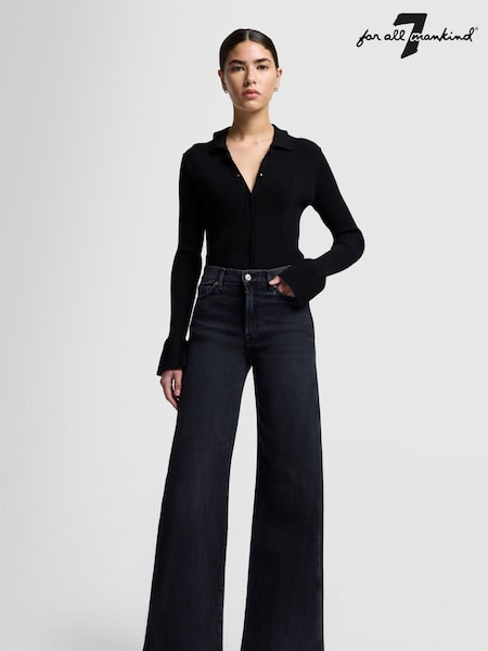 7 For All Mankind LOTTA Luxe Vintage Topline Black Jeans (E06135) | €165