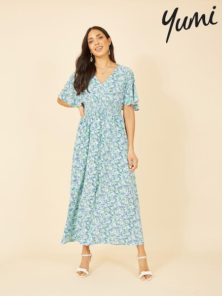 Yumi Green Ditsy Print Maxi Dress (E06136) | €42